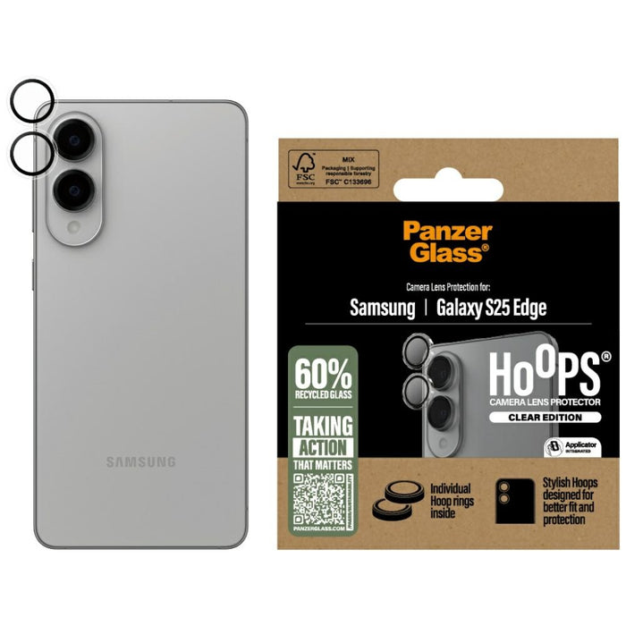PanzerGlass Hoops Протектор за обектив от закалено стъкло за Samsung Galaxy S25 Edge - прозрачен