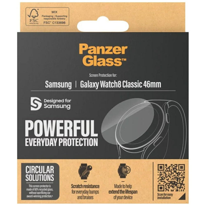 PanzerGlass Закалено стъклено протекторно фолио за екран за Samsung Galaxy Watch 8 Classic 46mm - Прозрачно