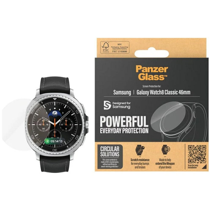 PanzerGlass Закалено стъклено протекторно фолио за екран за Samsung Galaxy Watch 8 Classic 46mm - Прозрачно