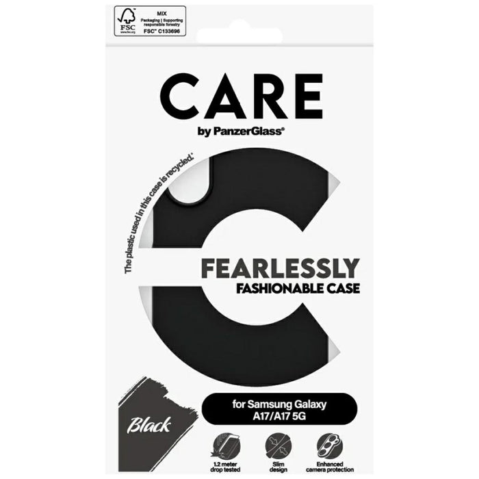 CARE от PanzerGlass Fearlessly Fashioned Case за Samsung Galaxy M17 5G / A17 / A17 5G - черен