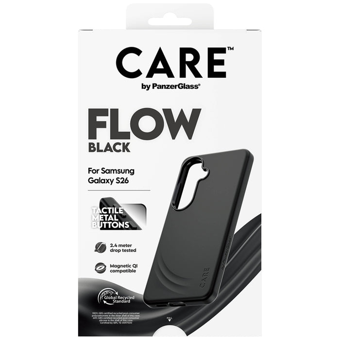 Калъф CARE от PanzerGlass Flow Black QI за Samsung Galaxy S26 - черен