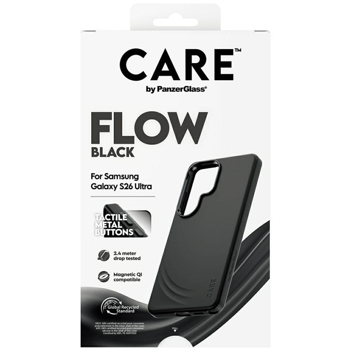 Калъф CARE by PanzerGlass Flow Black Qi за Samsung Galaxy S26 Ultra - черен