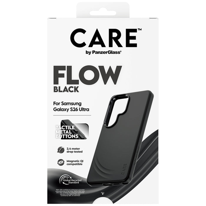 Калъф CARE by PanzerGlass Flow Black Qi за Samsung Galaxy S26 Ultra - черен