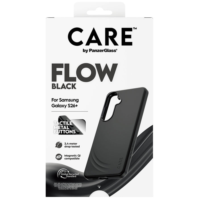Калъф CARE от PanzerGlass Flow Black Qi за Samsung Galaxy S26+ - черен
