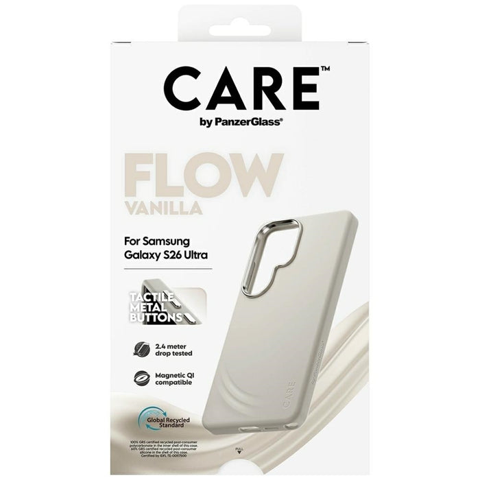 Калъф CARE by PanzerGlass Flow Vanilla Qi за Samsung Galaxy S26 - бежов