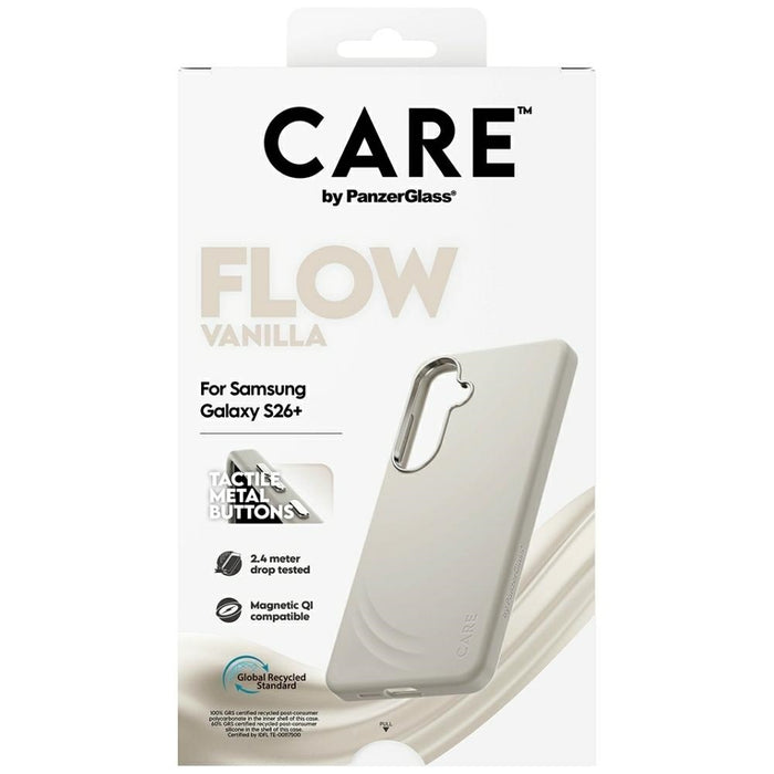 Калъф CARE by PanzerGlass Flow Vanilla Qi за Samsung Galaxy S26+ - бежов