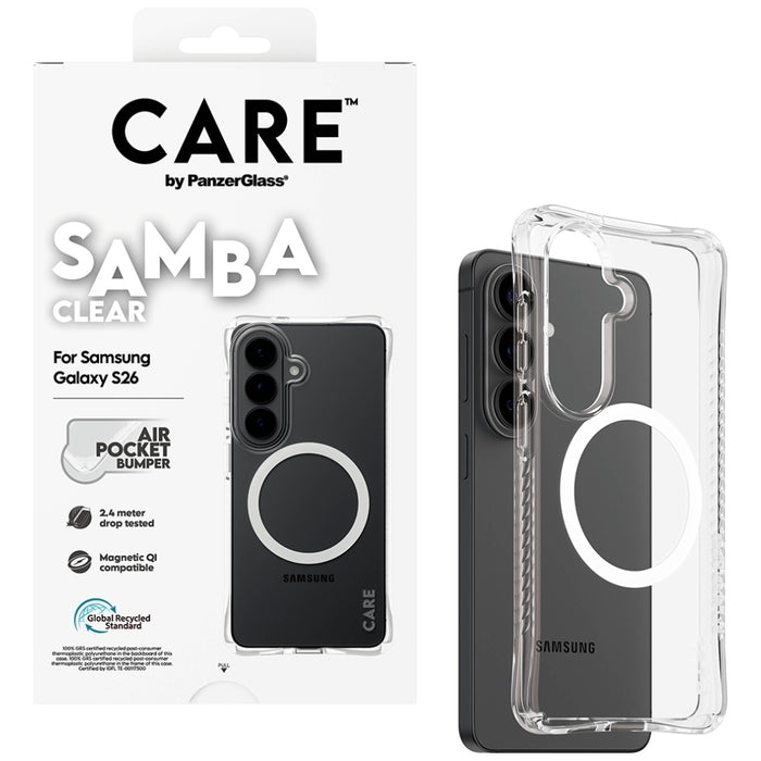 CARE от PanzerGlass Samba Прозрачен Qi Калъф за Samsung Galaxy S26 - Прозрачен