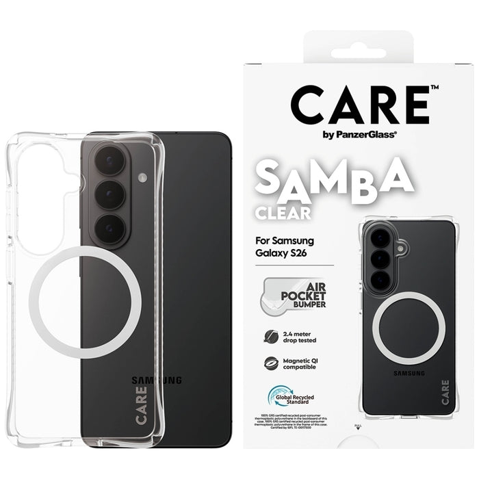 CARE от PanzerGlass Samba Прозрачен Qi Калъф за Samsung Galaxy S26 - Прозрачен