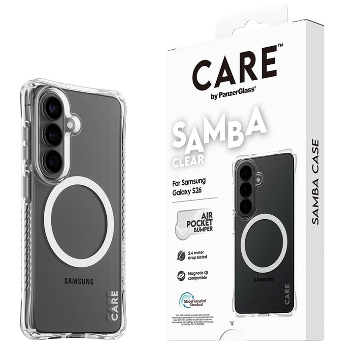 CARE от PanzerGlass Samba Прозрачен Qi Калъф за Samsung Galaxy S26 - Прозрачен