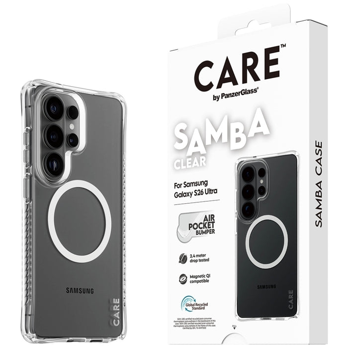 CARE от PanzerGlass Samba Прозрачен Qi Калъф за Samsung Galaxy S26 Ultra - Прозрачен