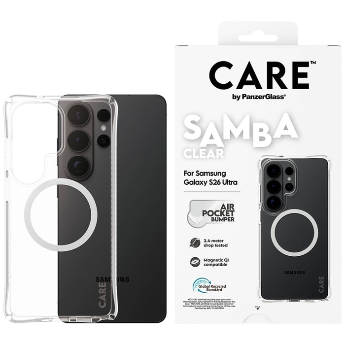 CARE от PanzerGlass Samba Прозрачен Qi Калъф за Samsung Galaxy S26 Ultra - Прозрачен