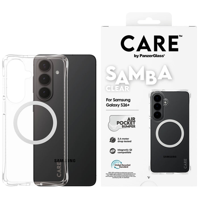 CARE от PanzerGlass Samba Прозрачен Qi калъф за Samsung Galaxy S26+ - Прозрачен
