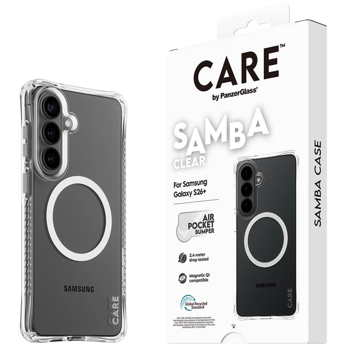 CARE от PanzerGlass Samba Прозрачен Qi калъф за Samsung Galaxy S26+ - Прозрачен