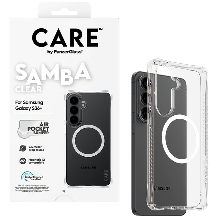 CARE от PanzerGlass Samba Прозрачен Qi калъф за Samsung Galaxy S26+ - Прозрачен