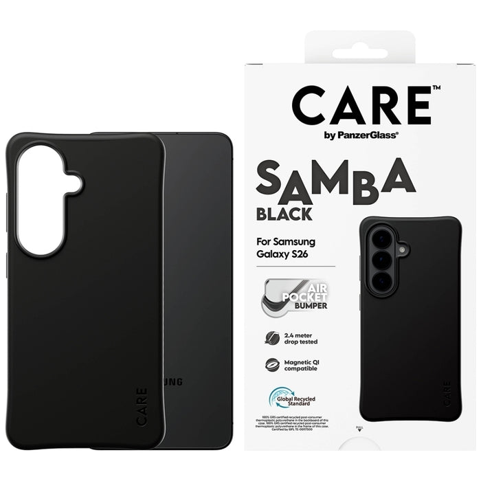Калъф CARE от PanzerGlass Samba Black Qi за Samsung Galaxy S26 - черен