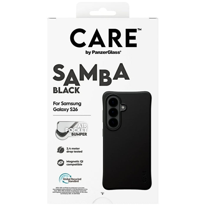 Калъф CARE от PanzerGlass Samba Black Qi за Samsung Galaxy S26 - черен