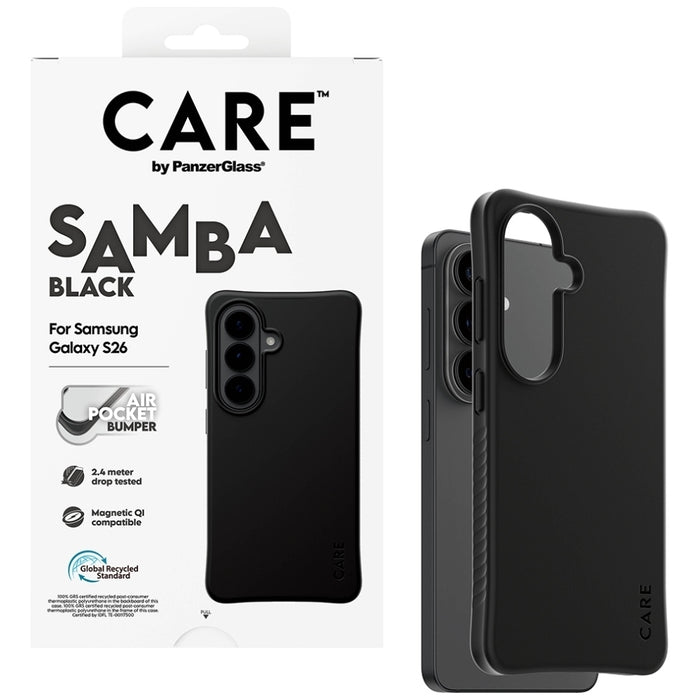 Калъф CARE от PanzerGlass Samba Black Qi за Samsung Galaxy S26 - черен
