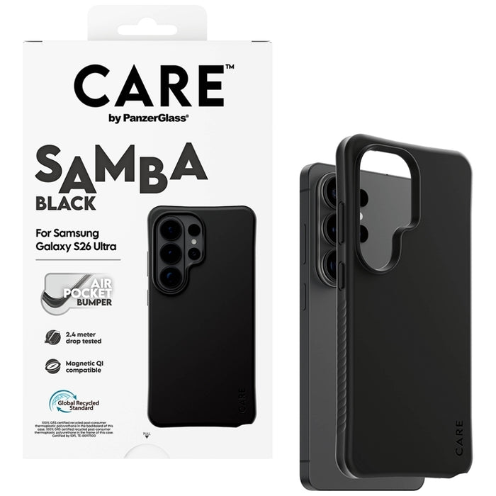 Калъф CARE от PanzerGlass Samba Black Qi за Samsung Galaxy S26 Ultra - черен