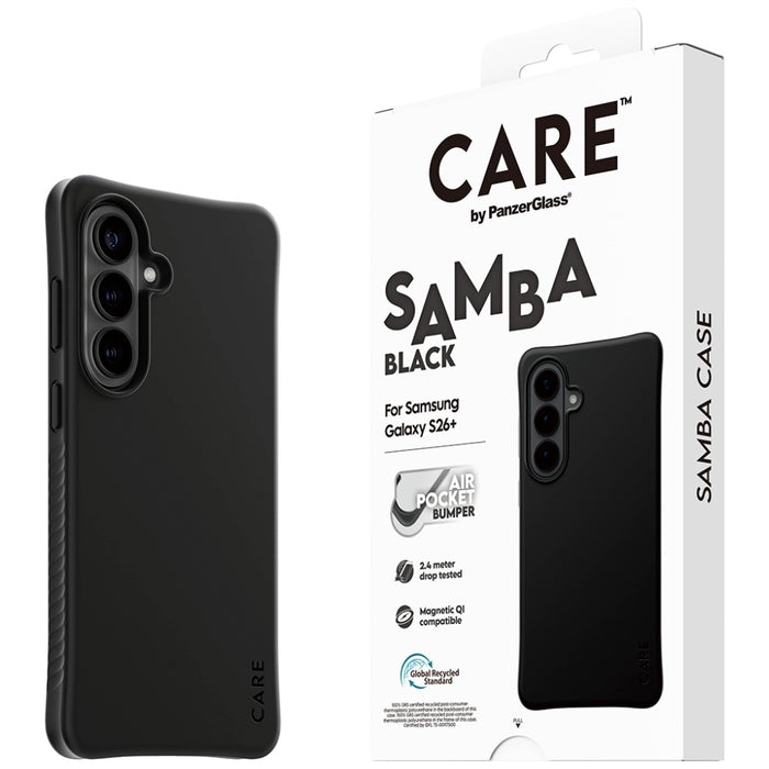 Калъф CARE от PanzerGlass Samba Black Qi за Samsung Galaxy S26+ - черен