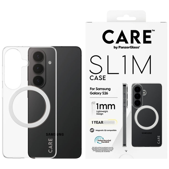 Калъф CARE by PanzerGlass SL1M за Samsung Galaxy S26 - прозрачен