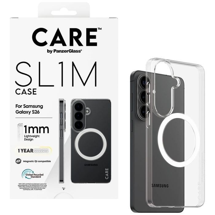 Калъф CARE by PanzerGlass SL1M за Samsung Galaxy S26 - прозрачен