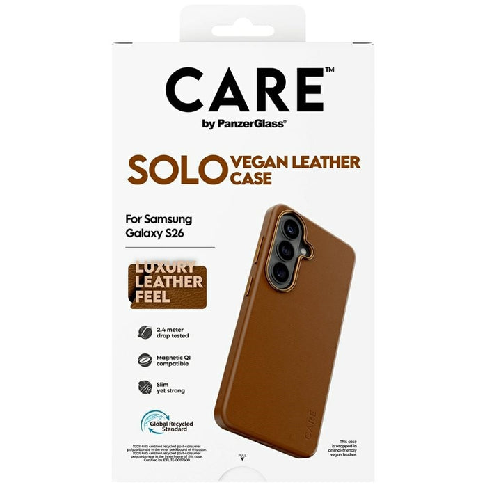 Калъф CARE by PanzerGlass Solo за Samsung Galaxy S26 - кафяв