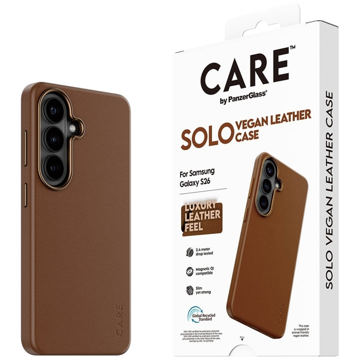 Калъф CARE by PanzerGlass Solo за Samsung Galaxy S26 - кафяв