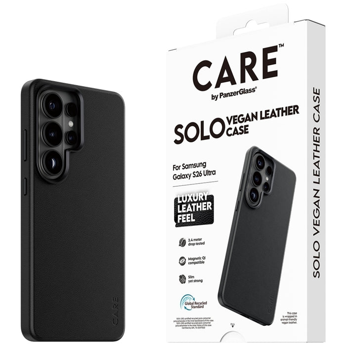 Калъф CARE от PanzerGlass Solo Qi за Samsung Galaxy S26 Ultra - черен