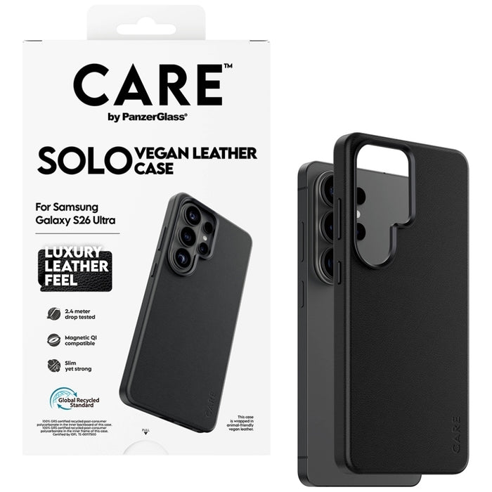 Калъф CARE от PanzerGlass Solo Qi за Samsung Galaxy S26 Ultra - черен