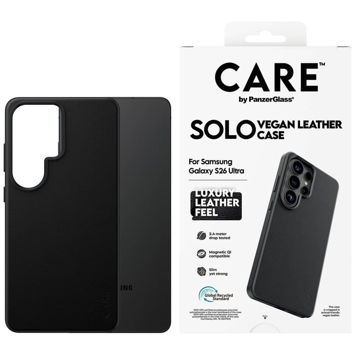 Калъф CARE от PanzerGlass Solo Qi за Samsung Galaxy S26 Ultra - черен