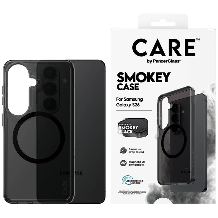 Калъф CARE by PanzerGlass Urban Explorer Smokey с черен Qi цвят за Samsung Galaxy S26 - черен