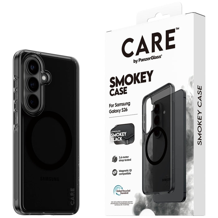 Калъф CARE by PanzerGlass Urban Explorer Smokey с черен Qi цвят за Samsung Galaxy S26 - черен