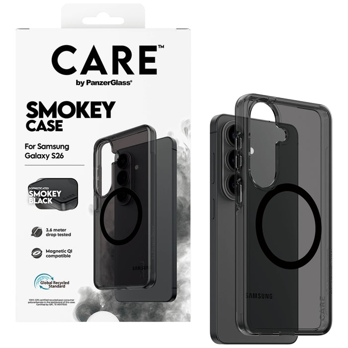 Калъф CARE by PanzerGlass Urban Explorer Smokey с черен Qi цвят за Samsung Galaxy S26 - черен