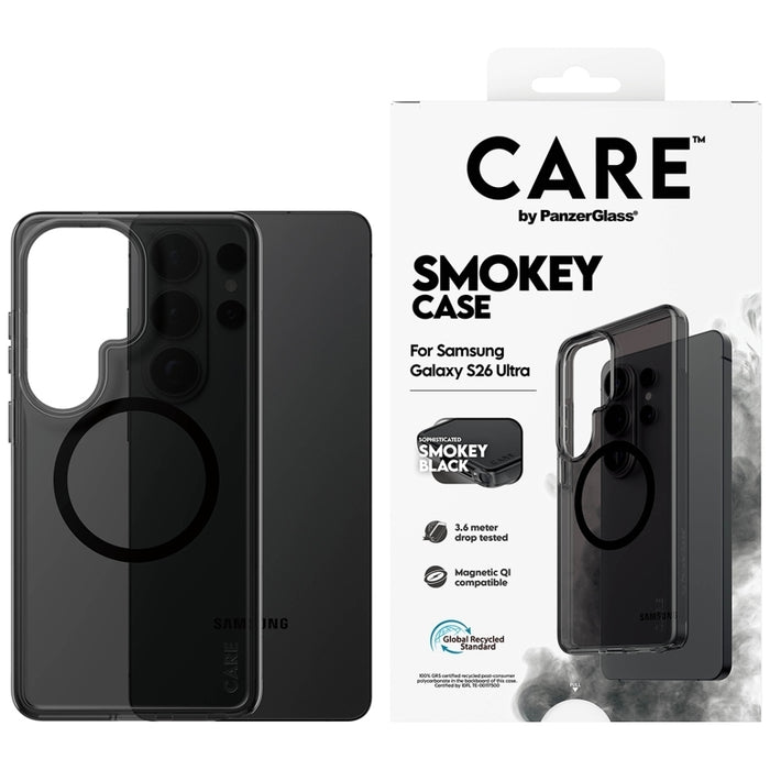 Калъф CARE by PanzerGlass Urban Explorer Smokey с черен Qi цвят за Samsung Galaxy S26 Ultra - черен