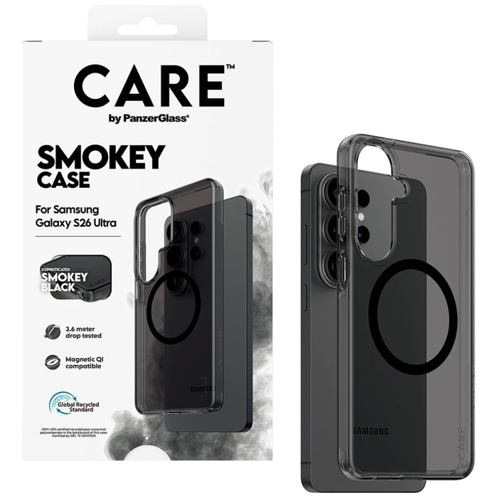 Калъф CARE by PanzerGlass Urban Explorer Smokey с черен Qi цвят за Samsung Galaxy S26 Ultra - черен