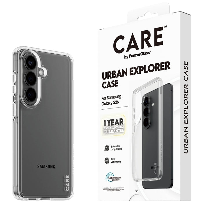 Прозрачен калъф CARE by PanzerGlass Urban Explorer за Samsung Galaxy S26 - прозрачен