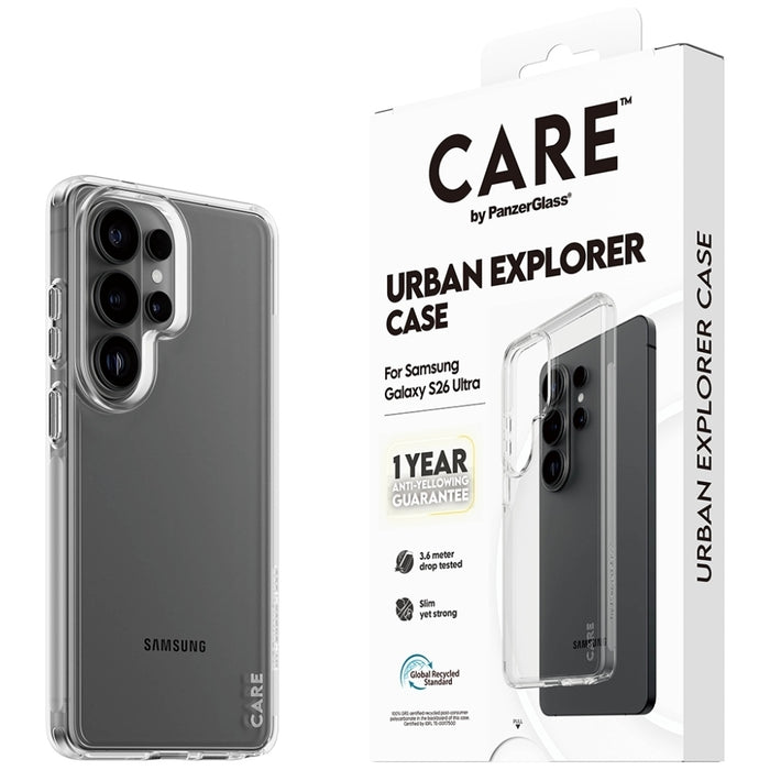 Прозрачен калъф CARE by PanzerGlass Urban Explorer за Samsung Galaxy S26 Ultra - прозрачен