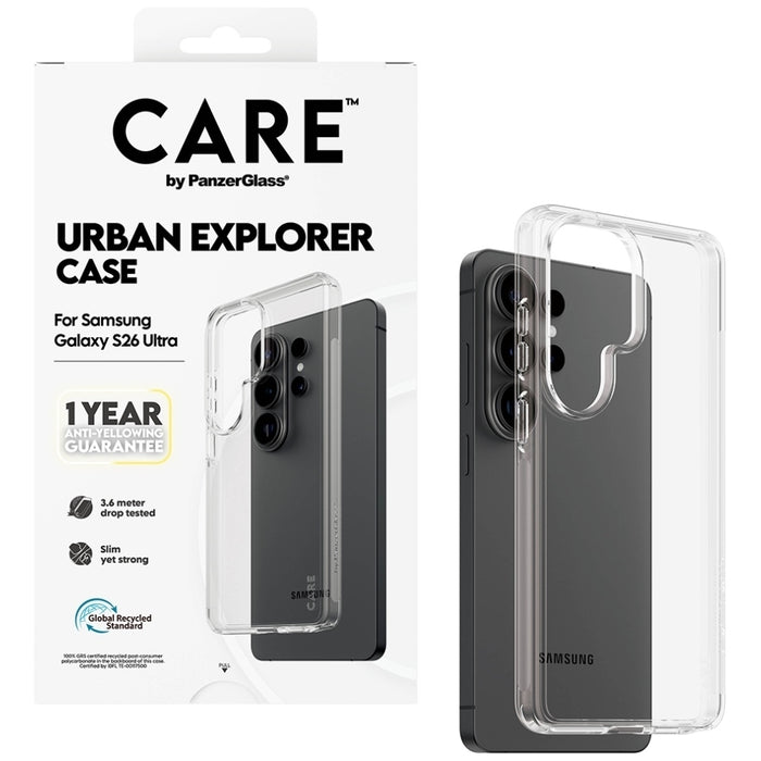 Прозрачен калъф CARE by PanzerGlass Urban Explorer за Samsung Galaxy S26 Ultra - прозрачен