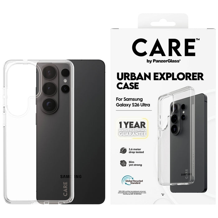 Прозрачен калъф CARE by PanzerGlass Urban Explorer за Samsung Galaxy S26 Ultra - прозрачен