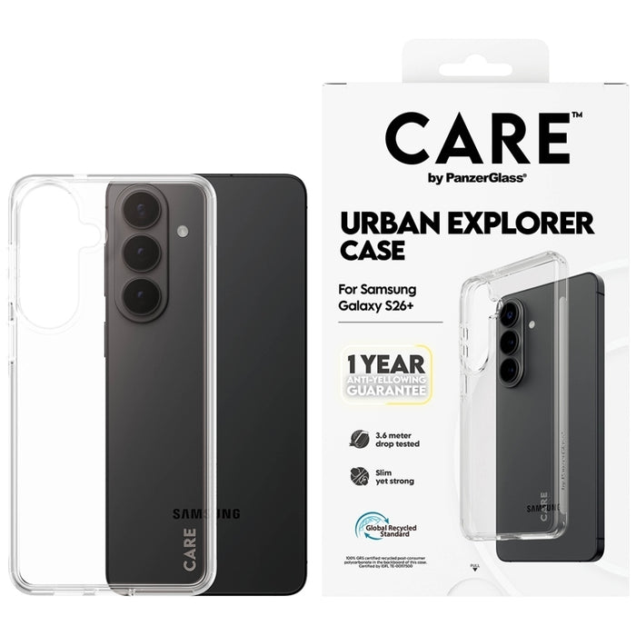 Прозрачен калъф CARE by PanzerGlass Urban Explorer за Samsung Galaxy S26+ - прозрачен