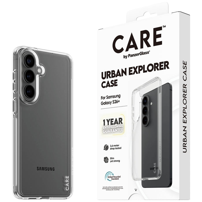 Прозрачен калъф CARE by PanzerGlass Urban Explorer за Samsung Galaxy S26+ - прозрачен