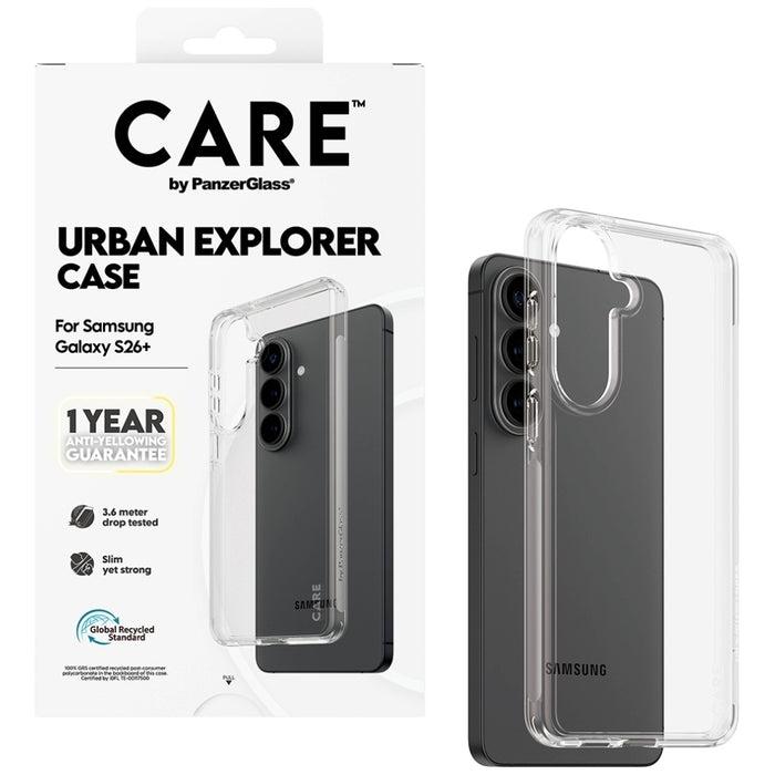 Прозрачен калъф CARE by PanzerGlass Urban Explorer за Samsung Galaxy S26+ - прозрачен