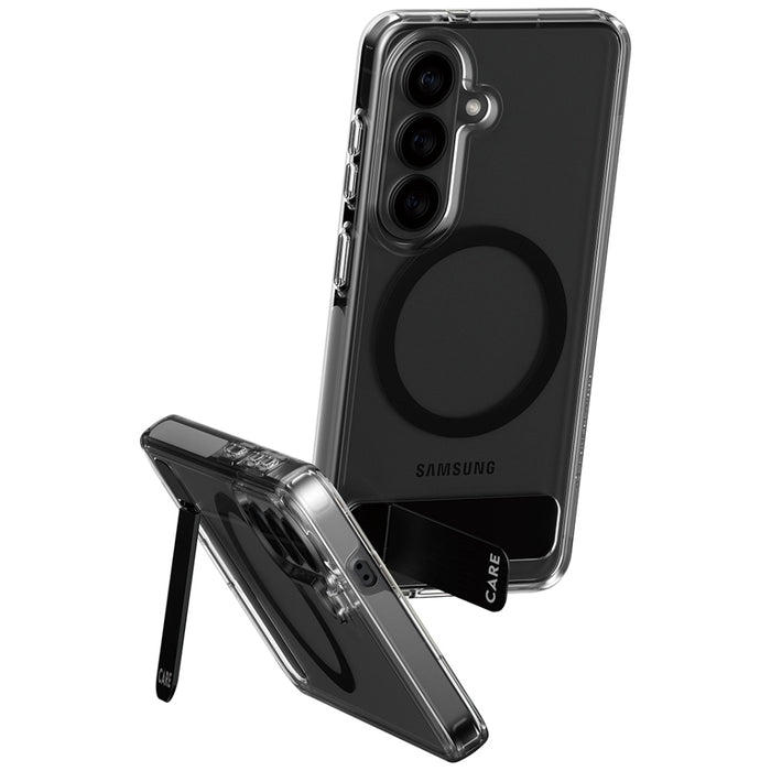 Прозрачен калъф CARE by PanzerGlass Urban Explorer с черен Qi цвят за Samsung Galaxy S26 - прозрачен