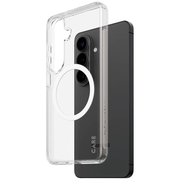Прозрачен калъф CARE by PanzerGlass Urban Explorer с бял Qi цвят за Samsung Galaxy S26 - прозрачен