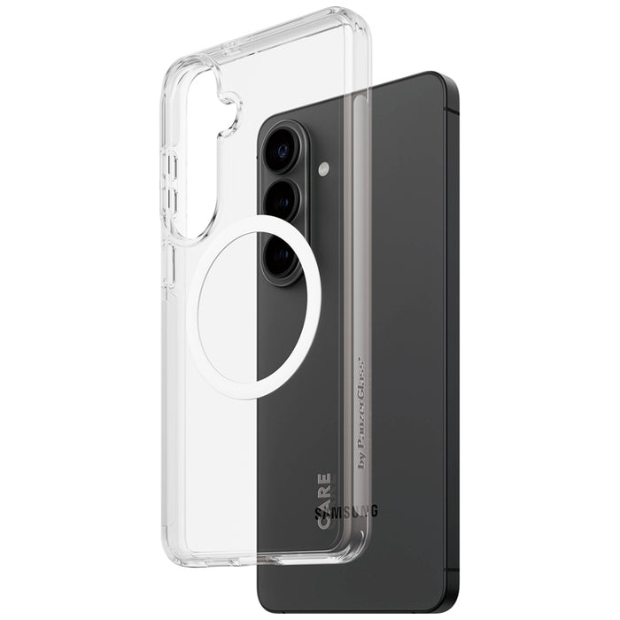 Прозрачен калъф CARE by PanzerGlass Urban Explorer с бял Qi цвят за Samsung Galaxy S26+ - прозрачен