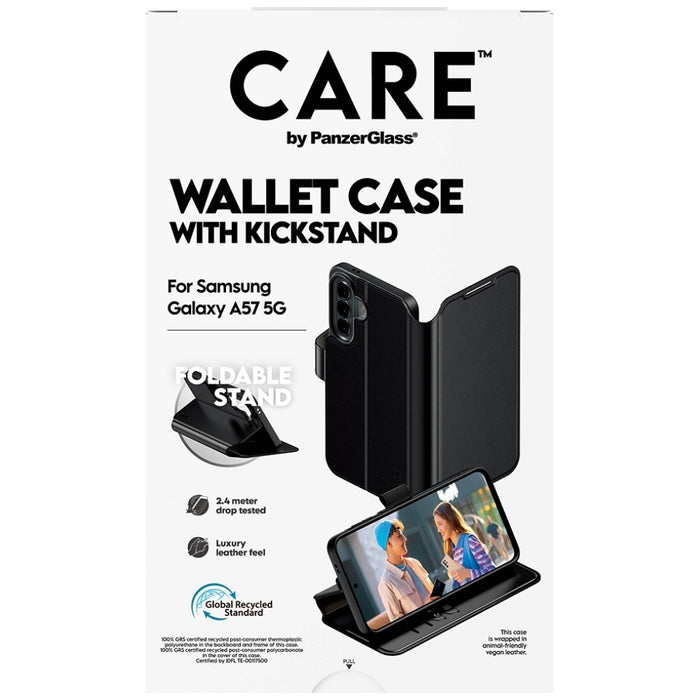 Калъф-портфейл с поставка CARE от PanzerGlass за Samsung Galaxy A57 - черен