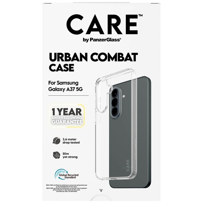 Калъф CARE от PanzerGlass Flagship Urban Combat за Samsung Galaxy A37 - прозрачен