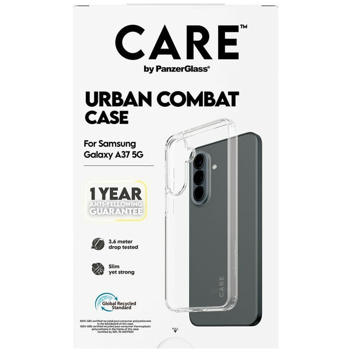 Калъф CARE от PanzerGlass Flagship Urban Combat за Samsung Galaxy A37 - прозрачен