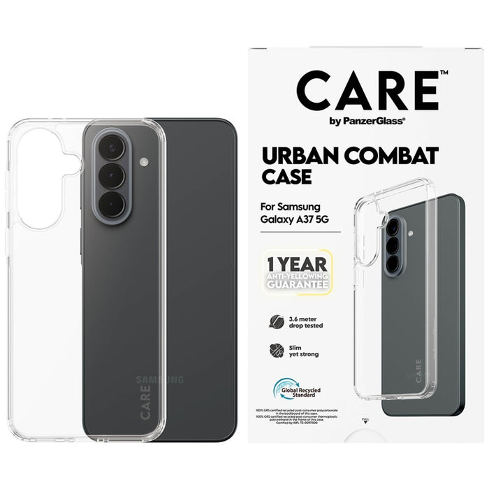 Калъф CARE от PanzerGlass Flagship Urban Combat за Samsung Galaxy A37 - прозрачен