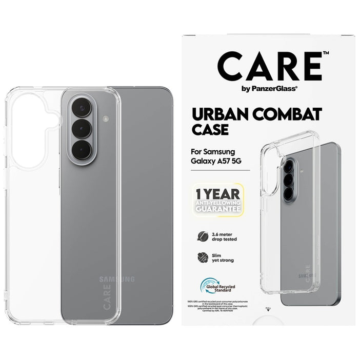 Калъф CARE от PanzerGlass Flagship Urban Combat за Samsung Galaxy A57 - прозрачен